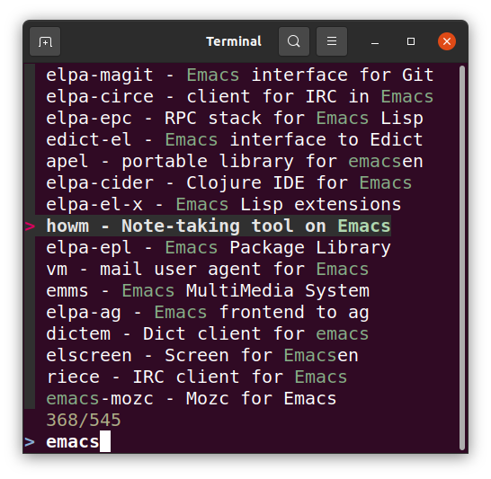 fzf filtering output from apt-cache search intended for apt-get